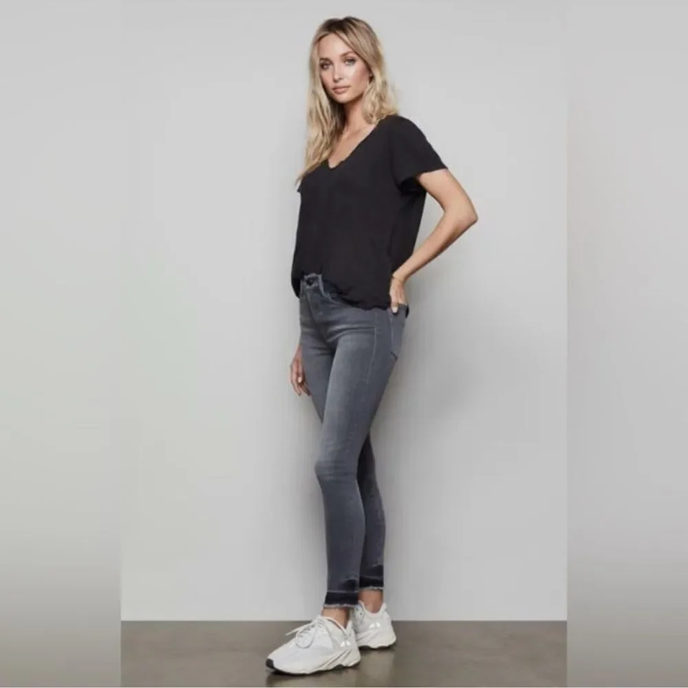 GOOD AMERICAN Good Legs Raw Hem Crop GLCFH961T Charcoal Wash Women's Size 4/27